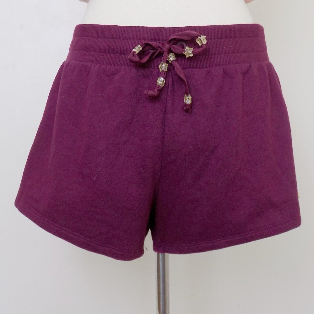 celestial lounge shorts upcycled reworked stars moon rainbow glitter beads - Picture 3 of 7